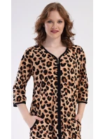 Dámské domácí šaty s tříčtvrtečním rukávem Leopard