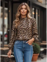 Dámská halenka oversize s leopardím vzorem Dstreet model 21982066 - FashionStreet Dámská halenka oversize s leopardím vzorem Dstreet model 21982066 - FashionStreet