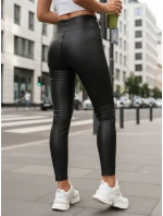 Dámské voskované legíny s vysokým pasem černé FashionStreet UY2855