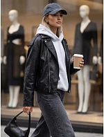 Dámská bunda ve stylu Ramones z ekologické kůže, černá, FashionStreet TY5917 Dámská bunda ve stylu Ramones z ekologické kůže, černá, FashionStreet TY5917