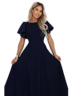 Elegantní s se střihem a rukávy – tmavě modré model 22545412 - numoco Elegantní s se střihem a rukávy – tmavě modré model 22545412 - numoco
