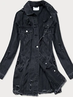 Volná černá dámská bunda s model 21120243 - SIXTE DENIM