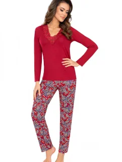 Dámské pyžamo Rita wine - Donna