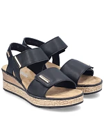 Sandały damskie na czarne na  model 22087158 - Rieker