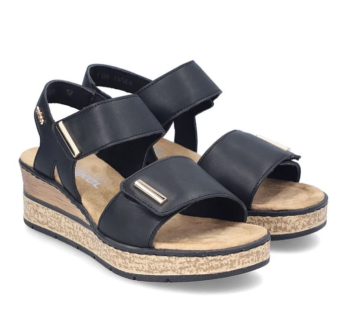 Sandały damskie na czarne na  model 22087158 - Rieker