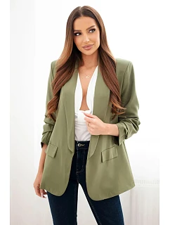 Elegantní sako s klopami světle khaki