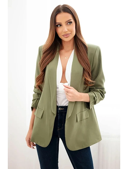 Elegantní sako s klopami světle khaki Elegantní sako s klopami světle khaki