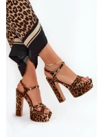 Dámské Sandály Na Podpatku A Platformě Eko Kožené Béžové model 21688879 - Boto Dámské Sandály Na Podpatku A Platformě Eko Kožené Béžové model 21688879 - Boto