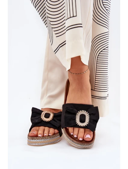 Dámské Sandały Na Platformě S Mašlí A Černé model 21689873 - Boto Dámské Sandały Na Platformě S Mašlí A Černé model 21689873 - Boto