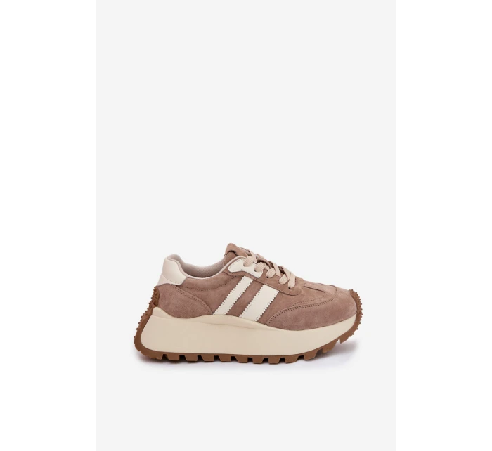 z semiše na masivní platformě  Béžové model 22031733 - D&A