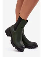 Dámské kotníkové boty Kyra z eko‑kůže – tmavě zelené Dámské kotníkové boty Kyra z eko‑kůže – tmavě zelené