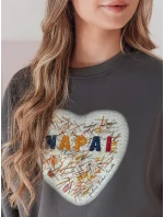 Dámská oversize mikina se srdcem SERDUCHOVA graphite FashionStreet BY1441 Dámská oversize mikina se srdcem SERDUCHOVA graphite FashionStreet BY1441