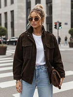 FashionStreet dámská semišová bunda bomber v čokoládové barvě TY5577