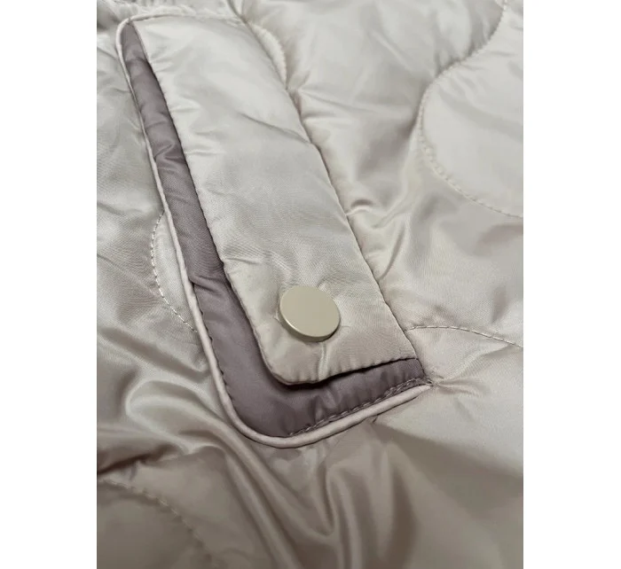 Světle béžová krátká dámská vesta s odepínací kapucí model 19709957 - BH FOREVER