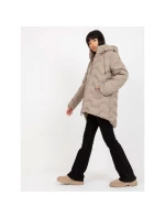 Béžová péřová zimní bunda s kapucí (NM-KR-P22-6632-62.00P)