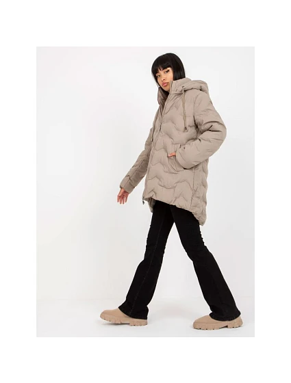 Béžová péřová zimní bunda s kapucí model 21349846 - MINORITY