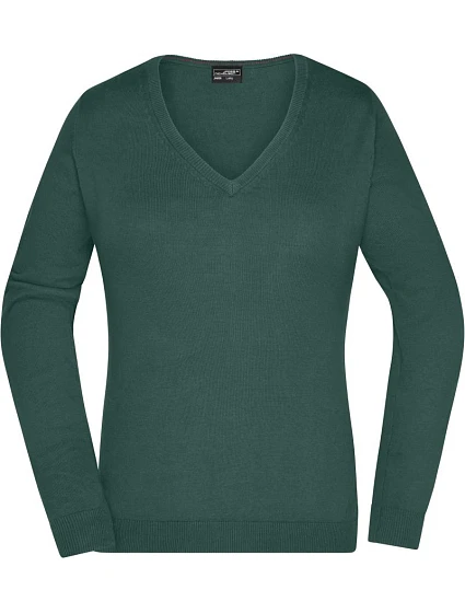 Daiber JN 658 Dámský svetr s výstřihem do V 02.0658 forest green Daiber JN 658 Dámský svetr s výstřihem do V 02.0658 forest green