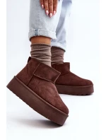 Sametové sněhule na platformě hnědé model 21646672 - Boto Sametové sněhule na platformě hnědé model 21646672 - Boto