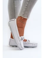 Bílé Dámské Kožené Mokasíny S Ozdobou S.Barski LR339