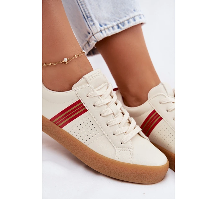 Eko kožené dámské tenisky Big Star model 22100945 světle béžové - Big Star Shoes