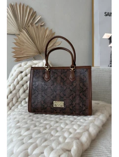 Dámská kabelka se zvířecím vzorem Nobo – hnědá