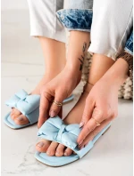 Komfortní modré  nazouváky dámské bez podpatku