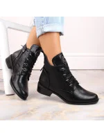 Ploché zateplené boty na podpatku Jezzi W JEZ412A černá Ploché zateplené boty na podpatku Jezzi W JEZ412A černá