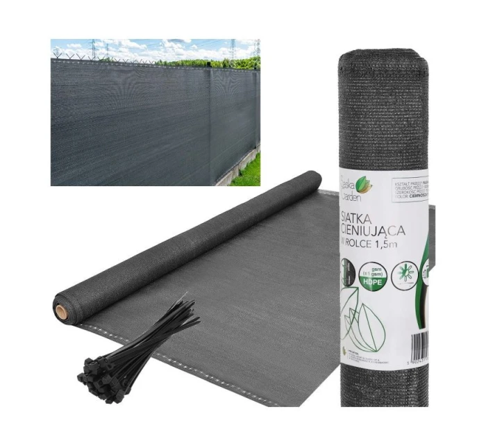 ODSTÍN SÍŤ 140G/M2 1,5X50M TMAVĚ ŠEDÝ