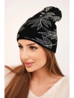 Dámská zimní čepice z vlny s dvojitým ohrnovacím lemem K426 oranžová