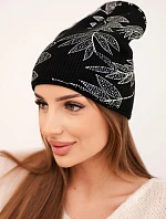 Dámská zimní čepice z vlny s dvojitým ohrnovacím lemem K426 oranžová