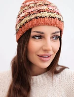 Dámská zimní čepice s barevným vláknem a elastickým stahováním K352 rudá