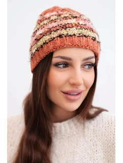 Dámská zimní vlněná čepice s ozdobnými krystalky K399 černá