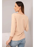 Dámská halenka s lodičkovým výstřihem béžová