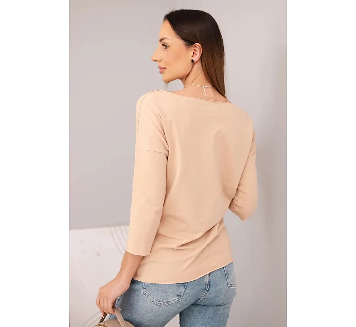 Dámská halenka s lodičkovým výstřihem béžová