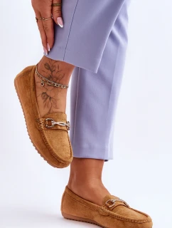 Klasické semišové mokasíny se zdobením Camel model 21620132 - Boto