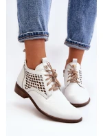model 21646163 Nízké Kožené Dámské Bílé Botky - Zazoo