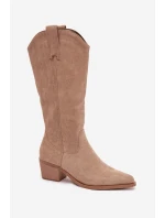 Kozačky Kovbojky Dámské Khaki model 21821835 - Boto Kozačky Kovbojky Dámské Khaki model 21821835 - Boto