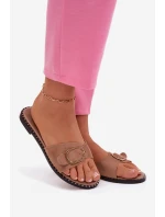 Dámské nazouváky na nízkém podpatku se zlatou sponou Camel Selivelle