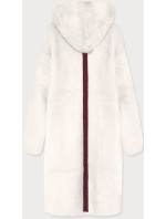 Bílý přehoz přes oblečení s kapucí á la alpaka (B3005)