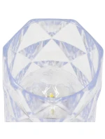 MINI DEKORATIVNÍ LAMPA 6 CM TRANSPARENTNÍ TEPLÁ BÍLÁ 1 LED