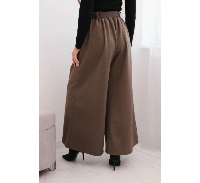 Dámské kalhoty se širokým nohavicí a páskem fango Dámské kalhoty se širokým nohavicí a páskem fango