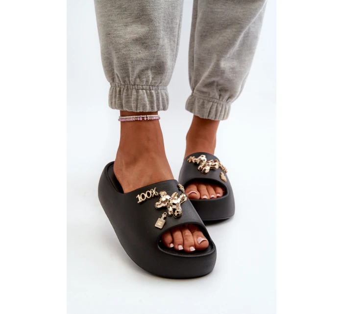 Dámské lehké pěnové žabky s ozdobami Černé model 21665939 - Boto