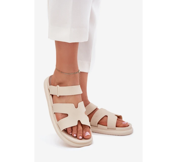 Dámské Gumové Klapky S Páskem Béžové Tavirae Dámské Gumové Klapky S Páskem Béžové Tavirae