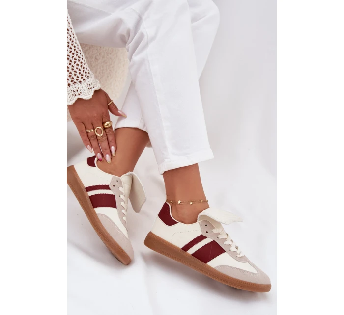 Nízké Dámské Tenisky S Ohnutým Jazykem Bordó Ardira Nízké Dámské Tenisky S Ohnutým Jazykem Bordó Ardira