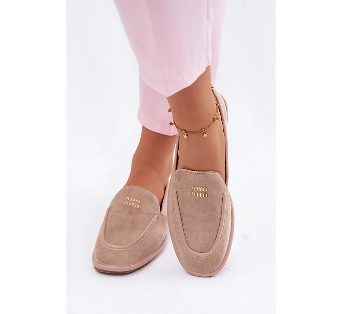 Dámské ploché mokasíny s lemovkou Vinceza Béžové Dámské ploché mokasíny s lemovkou Vinceza Béžové