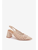 Dámské kožené sandály D-002 Kedira krémové - Bellucci