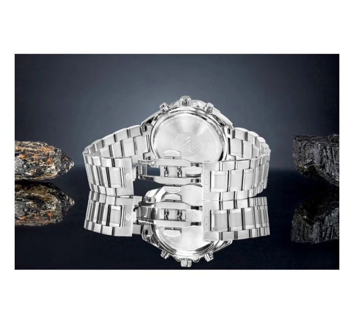 Pánské hodinky Giewont Chronograph Sapphire Silver Blue GW7290-B3