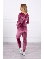 Velurová souprava se model 21753144 na zadní straně tmavě růžová - K-Fashion