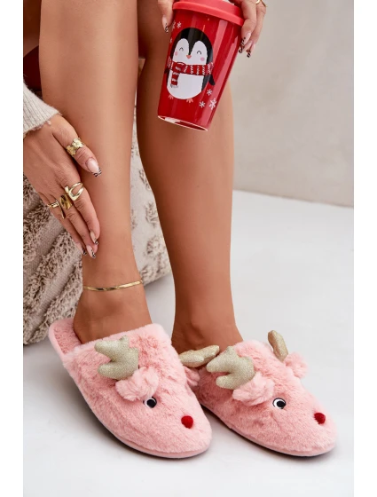 Vánoční Pantofle S Kožešinové Růžové model 21680765 - Boto Vánoční Pantofle S Kožešinové Růžové model 21680765 - Boto