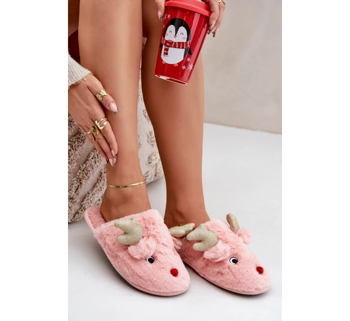 Vánoční Pantofle S Kožešinové Růžové model 21680765 - Boto Vánoční Pantofle S Kožešinové Růžové model 21680765 - Boto